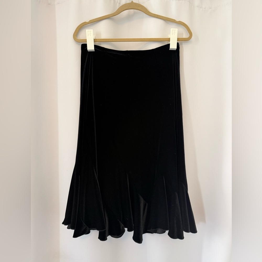 Vintage Black Velvet Women's Skirt